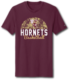 Hornets Basketball Short Sleeve T Shirt - Pataskala Customs YXS / No Customization / Maroon T-Shirt