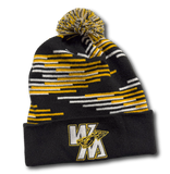 Warriors Multi-Color Beanie With Pom - Pataskala Customs WM Hat