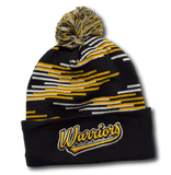 Warriors Multi-Color Beanie With Pom - Pataskala Customs Script Hat