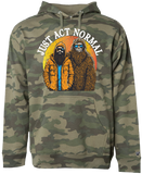 Bigfoot Just Act Normal Hoodie - Pataskala Customs YS / Green Camo / No Customization Hoodie