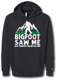 Bigfoot Saw Me But Nobody Believes Him Hoodie - Pataskala Customs YS / Black / No Customization Hoodie