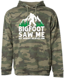 Bigfoot Saw Me But Nobody Believes Him Hoodie - Pataskala Customs YS / Green Camo / No Customization Hoodie