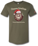 Seasons Greetings From Bigfoot Short Sleeve T-shirt - Pataskala Customs OD Military Green / YS T-Shirt