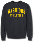 Warriors Athletics Crewneck Sweatshirt (CUSTOMIZE FOR YOUR SPORT) - Pataskala Customs YS / Black / No Customization Sweatshirt