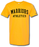 Warriors Athletics Short Sleeve T Shirt (CUSTOMIZE FOR YOUR SPORT) - Pataskala Customs YS / No Customization / Gold T-Shirt