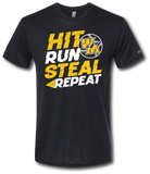 Hit Run Steal Repeat Short Sleeve T-Shirt - Pataskala Customs YS / No Customization / Black T-Shirt