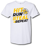 Hit Run Steal Repeat Short Sleeve T-Shirt - Pataskala Customs YS / No Customization / White T-Shirt
