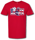 Hornets Red White and Blue Short Sleeve T Shirt - Pataskala Customs YXS / No Customization / Red T-Shirt