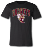 Hornets Retro Arch Short Sleeve T-Shirt - Pataskala Customs YS / No Customization / Black T-Shirt