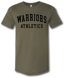 Warriors Athletics Short Sleeve T Shirt (CUSTOMIZE FOR YOUR SPORT) - Pataskala Customs YS / No Customization / Military Green T-Shirt