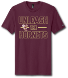 Unleash The Hornets Short Sleeve T Shirt - Pataskala Customs YXS / No Customization / Maroon T-Shirt