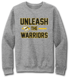 Unleash The Warriors Crewneck Sweatshirt - Pataskala Customs YS / Heather Grey / No Customization Sweatshirt