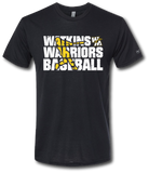 Watkins Warriors Baseball Short Sleeve T-Shirt - Pataskala Customs YS / No Customization / Black T-Shirt