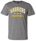 Warriors Basketball Short Sleeve T Shirt - Pataskala Customs YS / No Customization / Heather Grey T-Shirt