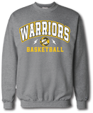 Warriors Basketball Crewneck Sweatshirt - Pataskala Customs YS / Heather Grey / No Customization Hoodie
