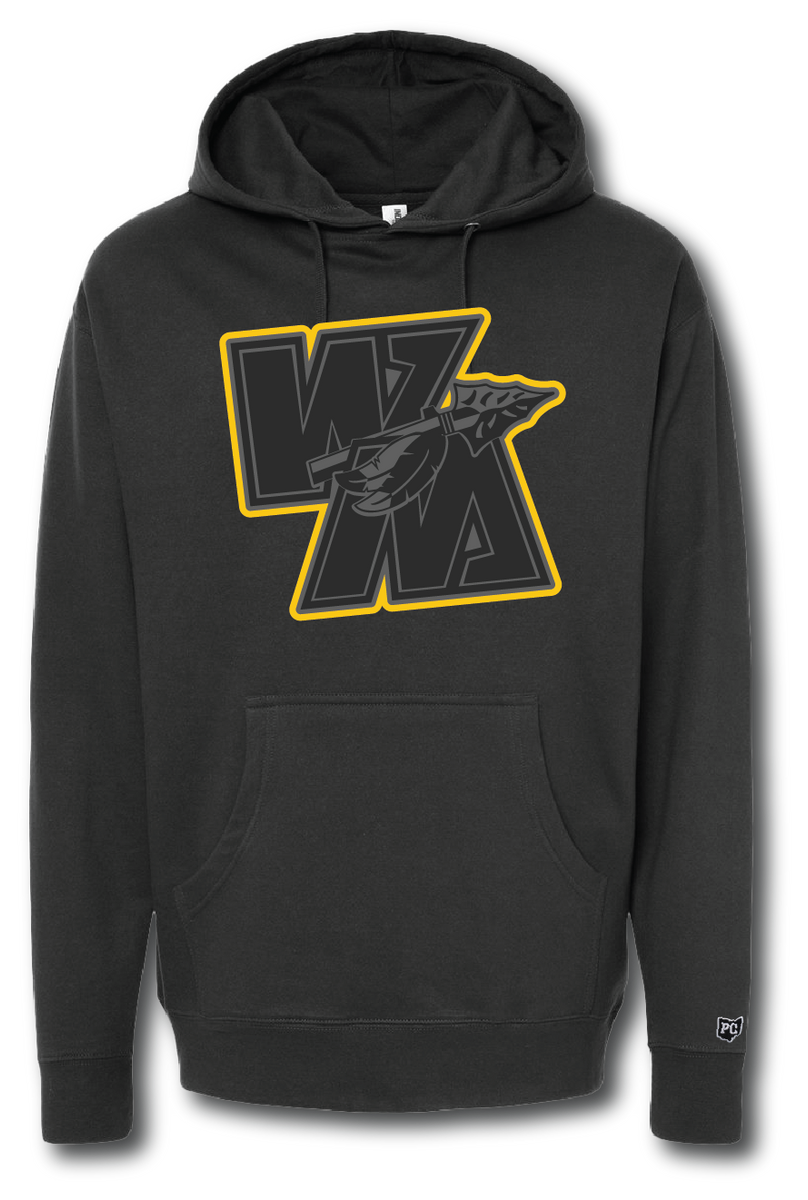 WM Blackout With Gold Outline Hoodie – Pataskala Customs