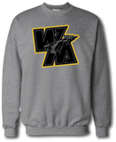 WM Blackout With Gold Outline Crewneck Sweatshirt - Pataskala Customs YS / Heather Grey / No Customization Hoodie