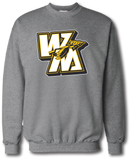 WM Block Crewneck Sweatshirt - Pataskala Customs YS / Heather Grey / No Customization Hoodie