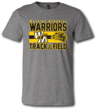 Warriors Track and Field Short Sleeve T Shirt - Pataskala Customs YS / No Customization / Heather Grey T-Shirt