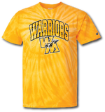 Warriors Tie Dye Short Sleeve T-Shirt - Pataskala Customs YS / No Customization / Gold T-Shirt