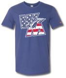 Warriors Red White and Blue Short Sleeve T Shirt - Pataskala Customs YXS / No Customization / Navy Blue T-Shirt