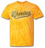 Warriors Script Short Sleeve T Shirt - Pataskala Customs YS / No Customization / Gold Tie Dye T-Shirt