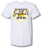 Warriors Softball Mom Short Sleeve T-Shirt - Pataskala Customs YS / No Customization / White T-Shirt