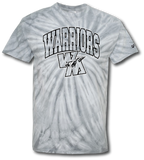 Warriors Tie Dye Short Sleeve T-Shirt - Pataskala Customs YS / No Customization / Grey T-Shirt