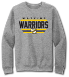 Watkins Warriors Crewneck Sweatshirt - Pataskala Customs YS / Heather Grey / No Customization Hoodie