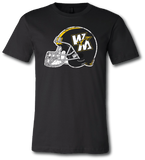 Warrior Football Helmet Short Sleeve T Shirt - Pataskala Customs YXS / No Customization / Black T-Shirt