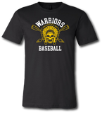 Warrior Baseball Skull Short Sleeve T Shirt - Pataskala Customs YXS / No Customization / Black T-Shirt