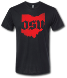 OSU Gothic Short Sleeve T Shirt - Pataskala Customs YXS / Black Red Print T-Shirt