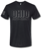 Ohio Born and Raised Short Sleeve T Shirt - Pataskala Customs YXS / Black Grey Print T-Shirt