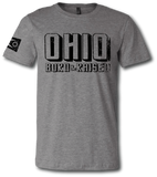 Ohio Born and Raised Short Sleeve T Shirt - Pataskala Customs YXS / Heather Grey T-Shirt