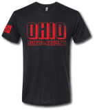 Ohio Born and Raised Short Sleeve T Shirt - Pataskala Customs YXS / Black Red Print T-Shirt