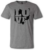 Ohio Love Short Sleeve T Shirt - Pataskala Customs YXS / Heather Grey T-Shirt