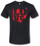 Ohio Love Short Sleeve T Shirt - Pataskala Customs YXS / Black Red Print T-Shirt