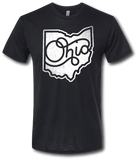 Ohio Script Short Sleeve T Shirt - Pataskala Customs YXS / Black White Print T-Shirt