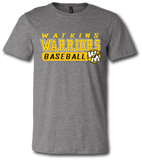 Warriors Baseball Short Sleeve T Shirt - Pataskala Customs YXS / No Customization / Heather Grey T-Shirt