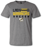 Lady Warriors Soccer Short Sleeve T Shirt - Pataskala Customs YXS / No Customization / Heather Grey T-Shirt