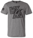WM Camo Logo Short Sleeve T Shirt - Pataskala Customs YXS / Grey / No Customization T-Shirt