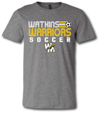 Warriors Soccer Short Sleeve T Shirt - Pataskala Customs YXS / No Customization / Heather Grey T-Shirt