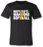 Watkins Warrior Softball Short Sleeve T Shirt - Pataskala Customs YXS / No Customization / Black T-Shirt
