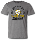 Warriors Volleyball You Just Got Served Short Sleeve T Shirt - Pataskala Customs YXS / No Customization / Heather Grey T-Shirt