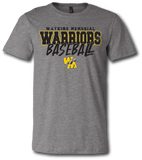 Warrior Baseball Short Sleeve T Shirt - Pataskala Customs YXS / No Customization / Heather Grey T-Shirt