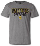 Watkins Memorial Warrior Softball Short Sleeve T Shirt - Pataskala Customs YXS / No Customization / Heather Grey T-Shirt
