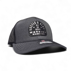 Watkins Warriors Hustle & Heart Leather Patch Mesh Snapback Trucker Hat - Pataskala Customs Default Title Hat