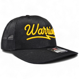Vintage Warriors Script 3D Puff Embroidery Mesh Snapback Trucker Hat