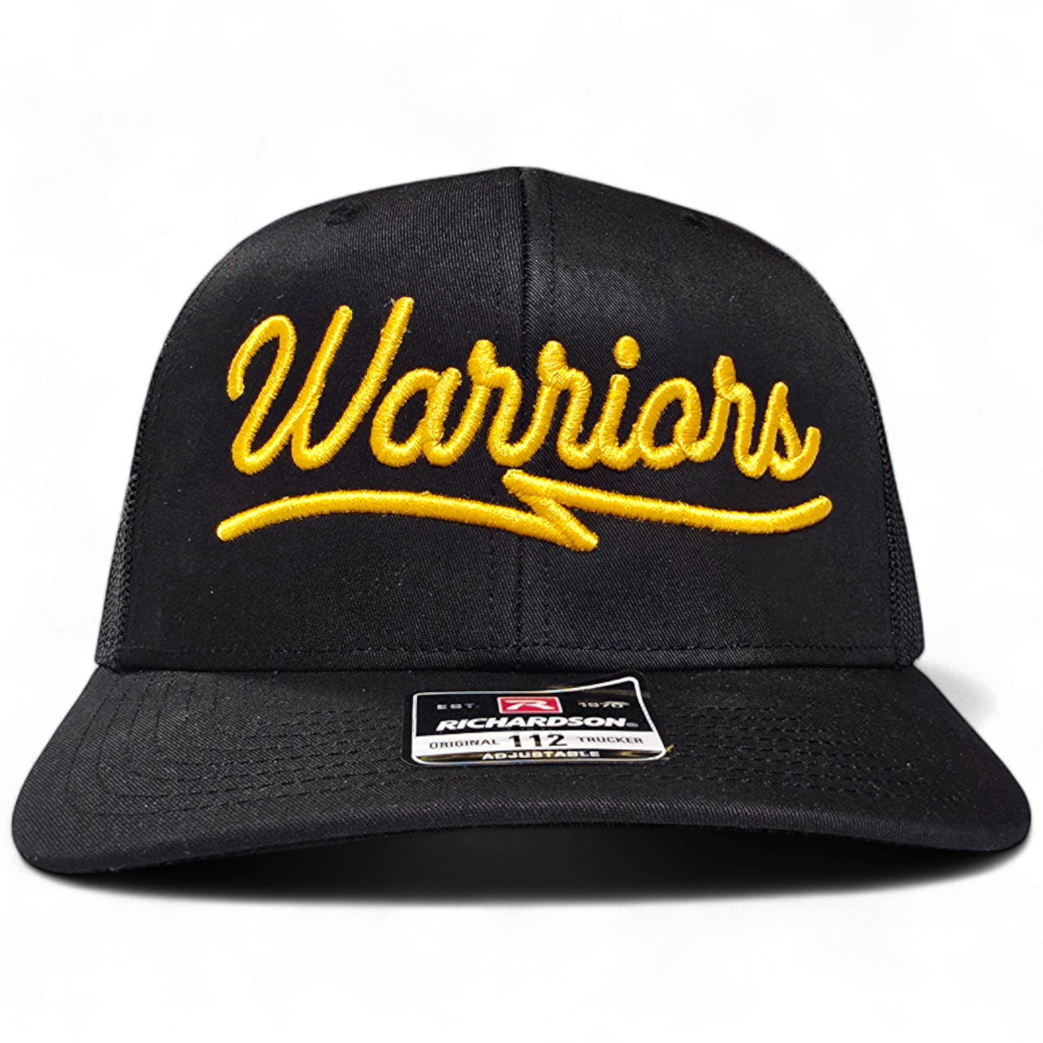 Vintage Warriors Script 3D Puff Embroidery Mesh Snapback Trucker