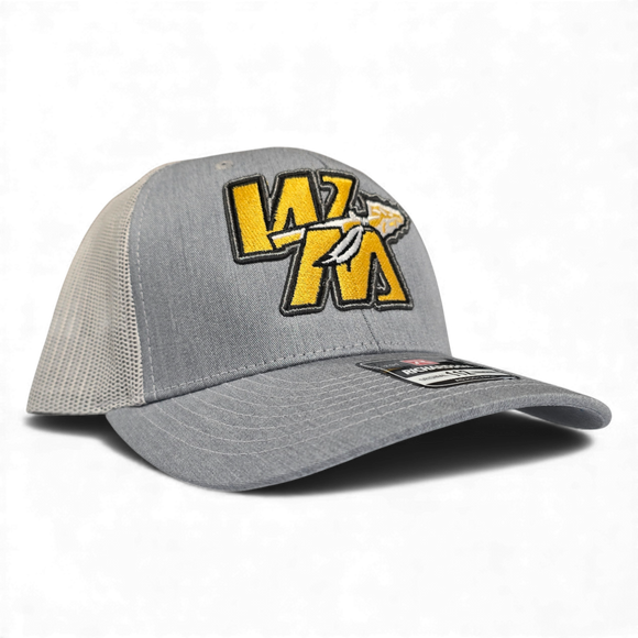 WM Reverse 3D Puff Border Embroidery Mesh Snapback Trucker Hat